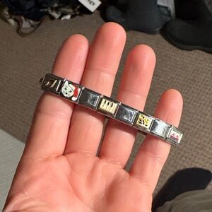 Italian stainless steel Charm Bracelet with Colorful Accents